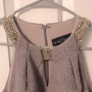 Betsy&Adam dress, Size 2, gray with light sparkles throughout